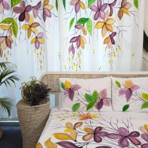 Blossom Twill Cotton Premium Hand Paint King Size Bedsheet