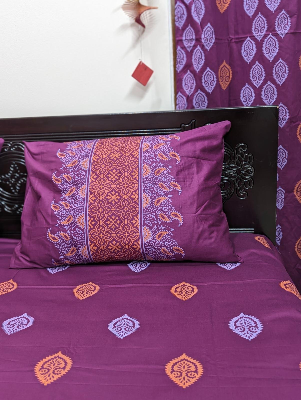 Soft Twill Cotton luxury Hand Block king size bedsheet