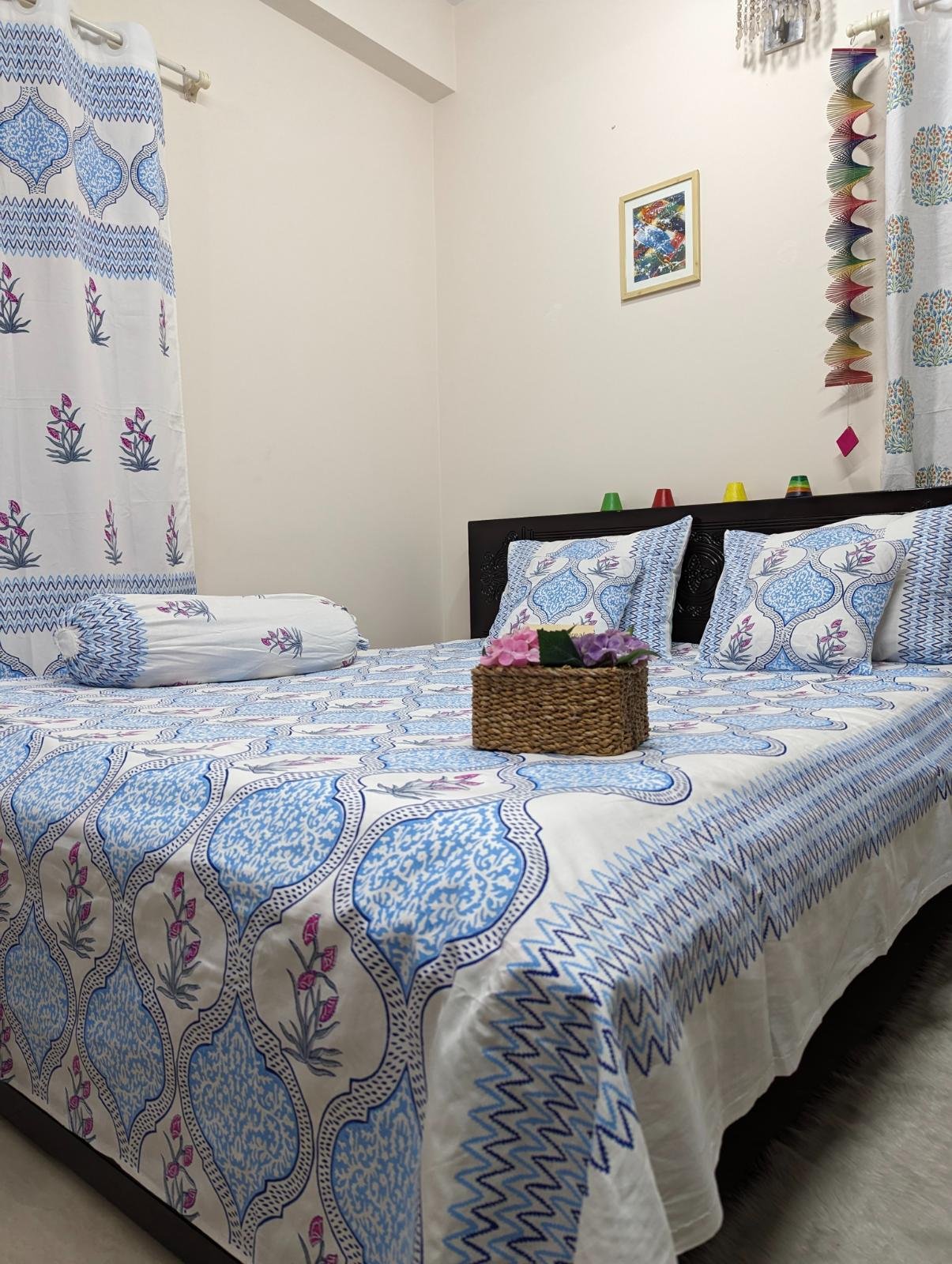 Twill Cotton Premium Hand Paint king size -2bedsheet