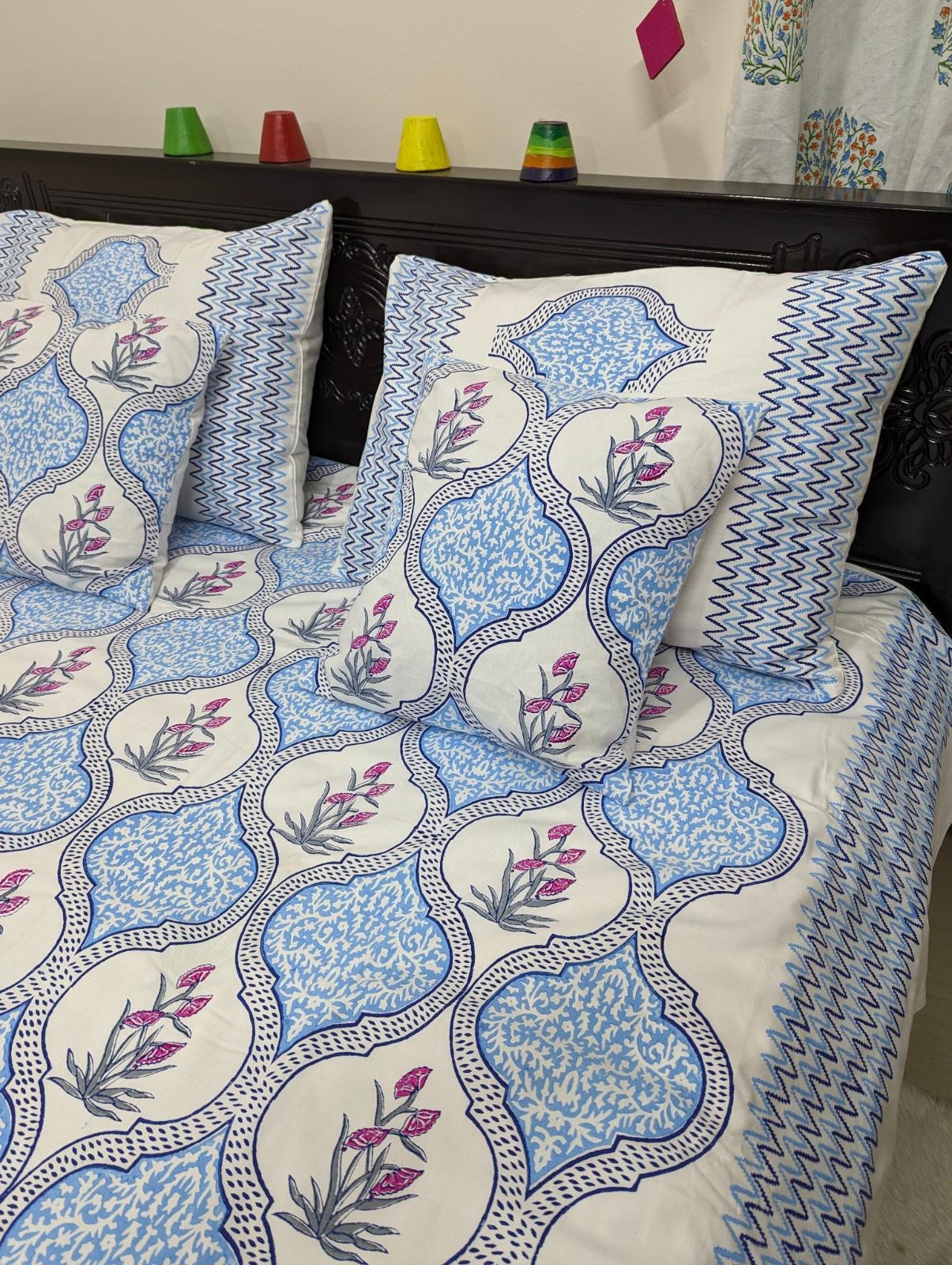 Twill Cotton Premium Hand Paint king size -5bedsheet