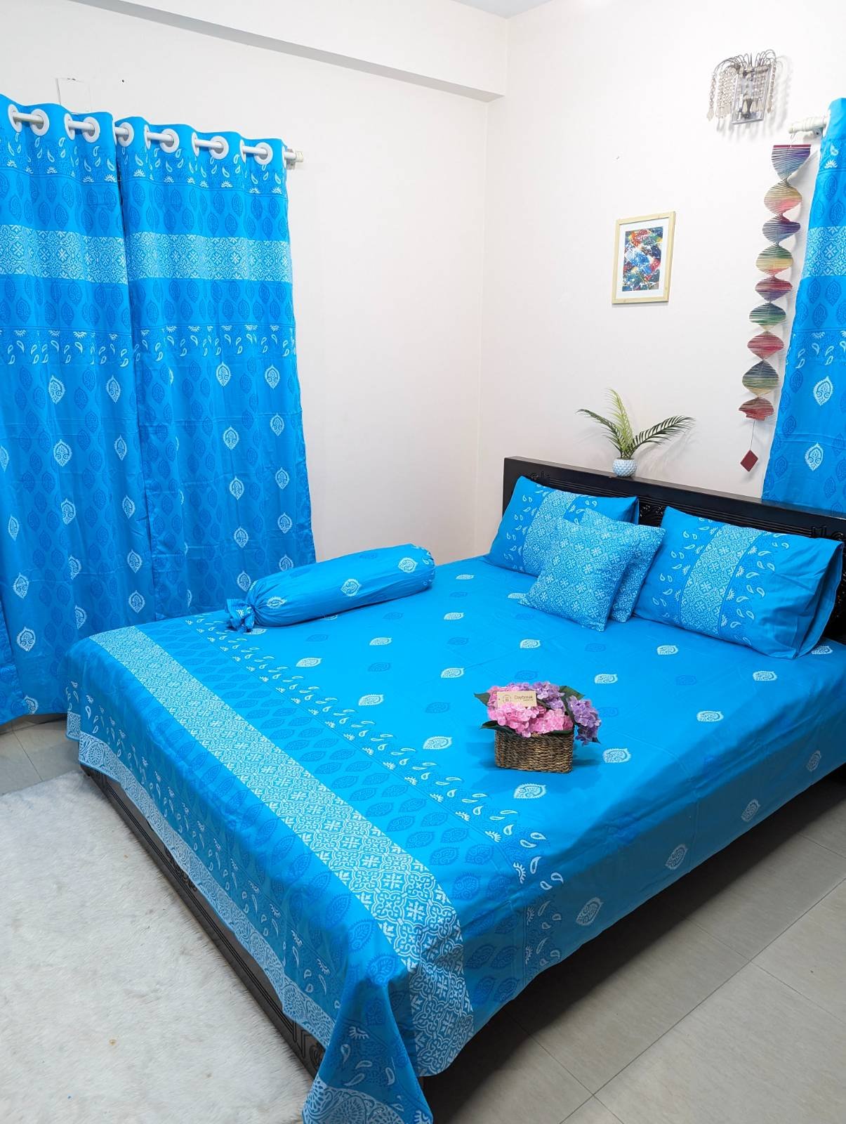 Twill Cotton luxury Hand Block king size bedsheet