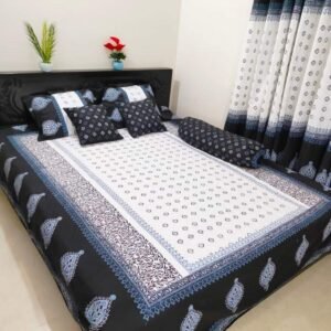 Experience the luxury Twill Cotton Soft Hand Block King Size Bedsheet. Elevate your home décor with its pure cotton fabric, ensuring both comfort and style. Guaranteed color retention ensures bedding stays vibrant wash after wash, bringing enduring elegance to bedroom