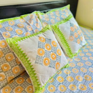 Twill Cotton Luxury Hand Block King Size Bedsheet