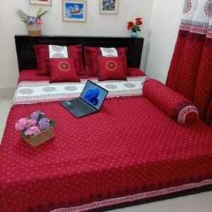Twill Cotton Luxury Hand Block King Size Bedsheet