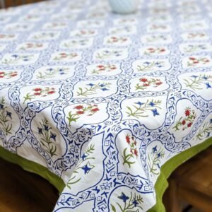 Elegant Durable Cotton Hand Block Tablecloth