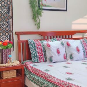 Twill Cotton Luxury Hand Block King Size Bedsheet