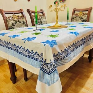 Exclusive leaf Design Hand block Table Cloth