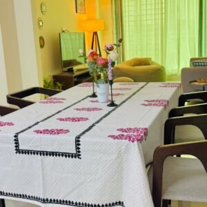 White Premium Hand block Table Cloth