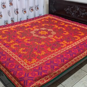 Red Embroidered Nakshi Kantha
