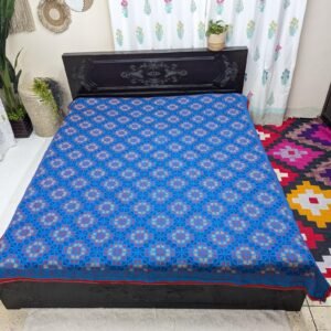 Blue Gorgeous Embroidered Nakshi Kantha - Hand Stitch