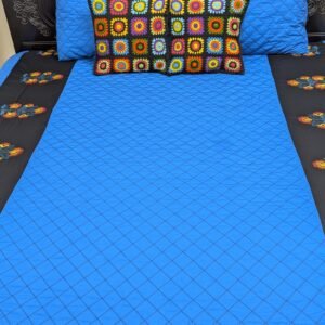 Premium Embroidery King Size Cotton Bed sheet with Pillow Covers – 100% Cotton