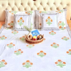 Luxury Hand Block King Size Bed sheet