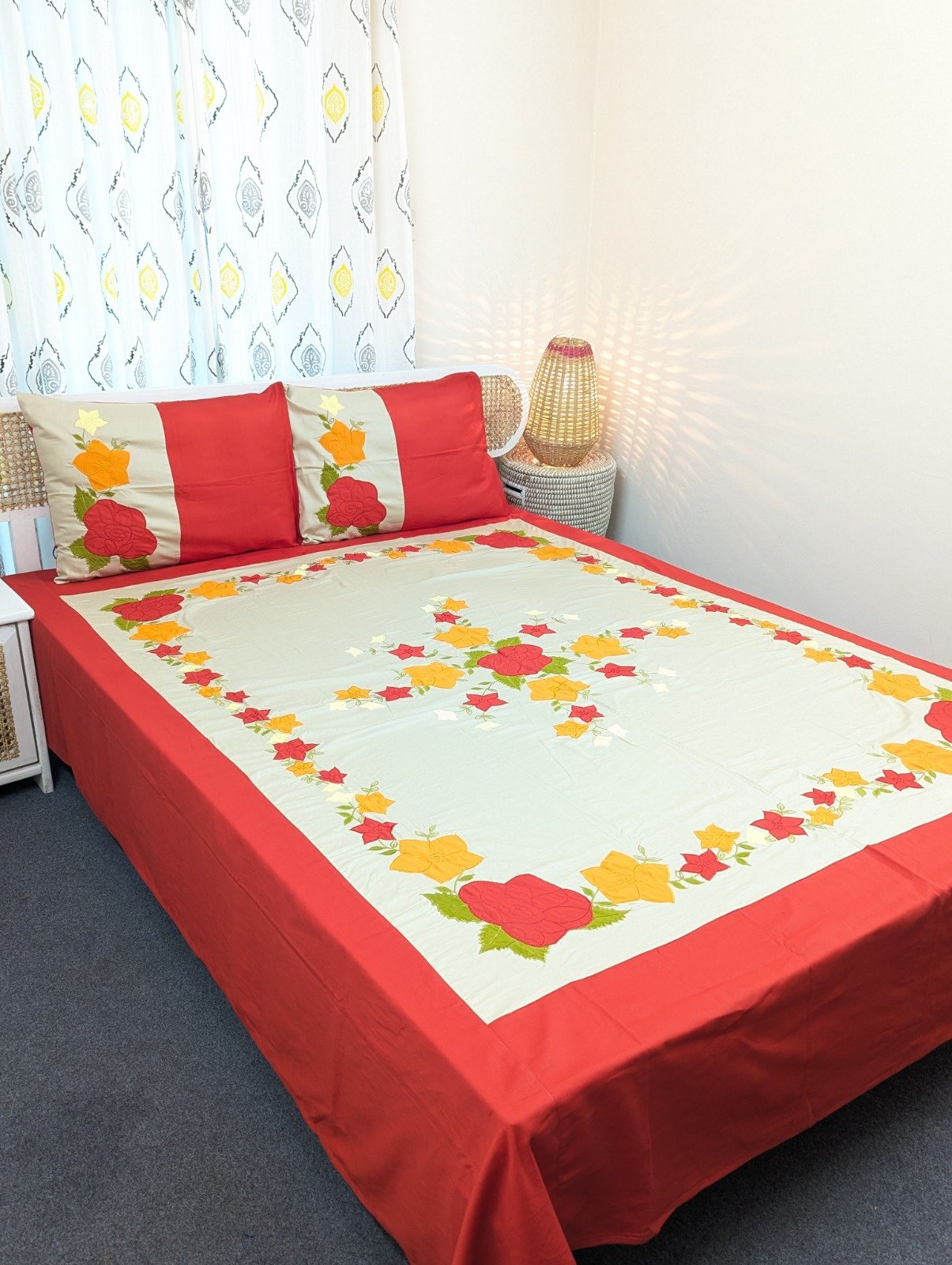 Applique Bedsheet - Colourful