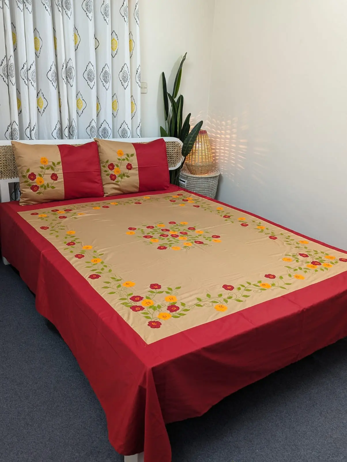 Applique Cotton Bedshhet (2)