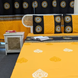 Soft Twill Cotton Hand Block King Size Bedsheet