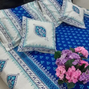 Soft Twill Cotton Hand Block King Size Bedsheet