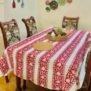 Premium Hand block Print Table Cloth 6 Seater