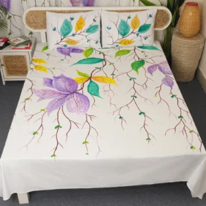 King Size Luxuary Cotton Hand Paint King Size Bedsheet