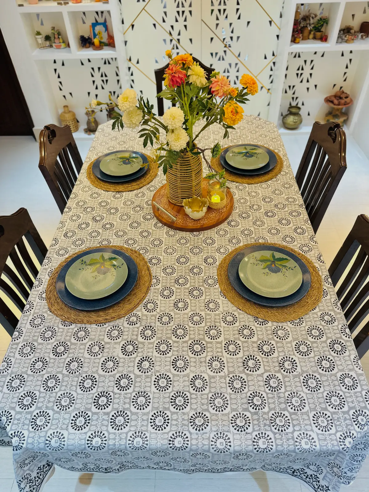 Premium Handblock Dining Table Cloth (5)