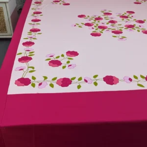 Luxury Applique King Size Bedsheet – Handcrafted Pure Cotton with Pillow Covers